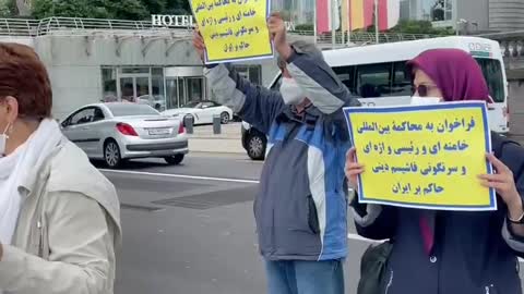 Iranians in Geneva protesting regime president's speech at UNGA