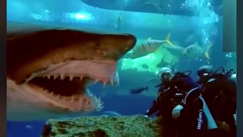 Monster Shark Caught on Camera - Scuba Diver Suit Starts to Malfunction Near Giant Shark