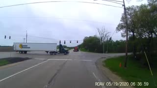 Forklift Falls From Trailer