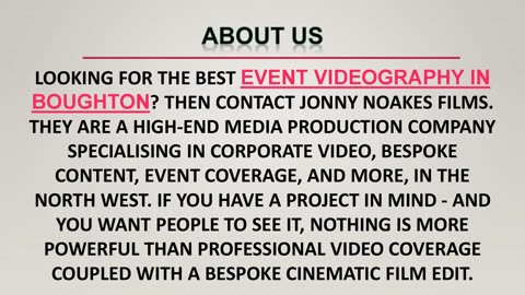 Best Event Videography in Boughton