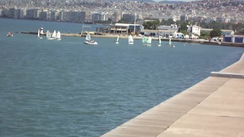 New waterfront of Thessaloniki: Ideal weather for sailing