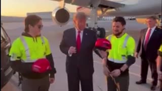 President Trump signing hats