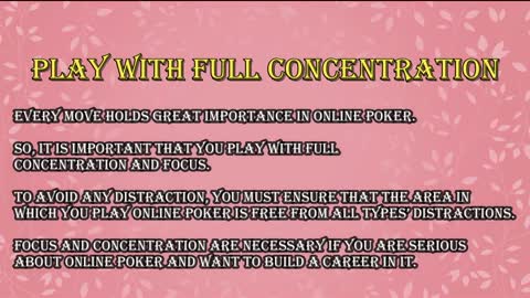 Pkv games-Play with full concentration