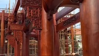 Building a temple in china