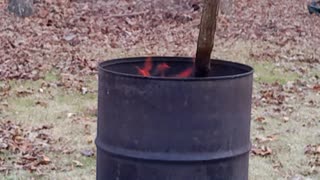 Burning yard waste in a barrel - Episode 9 (12/8/2023)