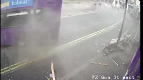 Man gets hit by a speeding double decker bus,instantly walks away