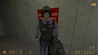 Half-Life - How to Get Through a Door, if a Security Guard is Blocking the Way