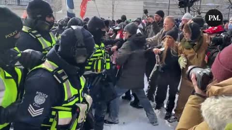 Police and freedom protestors clash