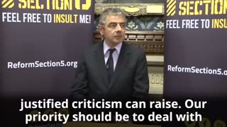 Mr Bean makes passionate speech defending the Free Speech tyrants in the United Kingdom