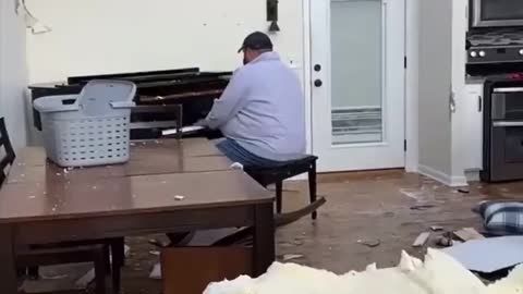 Kentucky Man's House Was Destroyed, But His Sister Caught Him Doing This On The Piano!