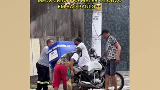 Chief Malokão and his pupils getting crazy on the streets of the outskirts of the city of São Paulo