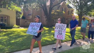 Protesters rally outside Judge Mary Brown's house