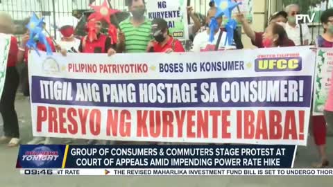 Group of consumers and commuters stage protest at Court of Appeals amid impending power rate hike