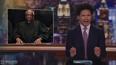 Trevor Noah calls Clarence Thomas “Justice QAnon” 😂