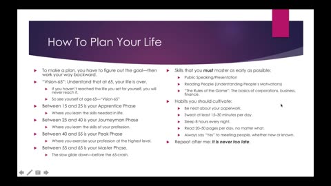 Weekly Webinar #13 - How To Plan Your Life