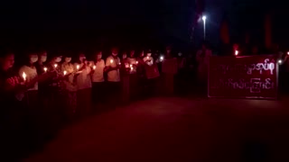 A candlelit protest in southern Myanmar