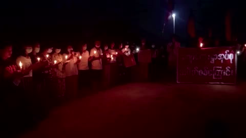 A candlelit protest in southern Myanmar