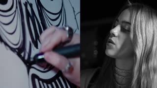 Billie Eilish Attempts The Black Canvas Challenge