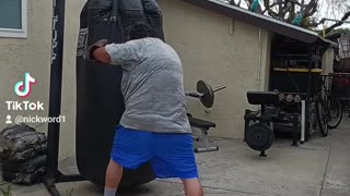 500 Pound Punching Bag Workout Part 57. More Muay Thai Work!