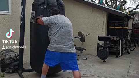 500 Pound Punching Bag Workout Part 57. More Muay Thai Work!