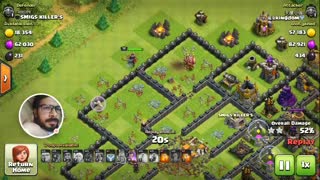 Enemy attack on my COC base: Valkyrie_wiz_giants attack: KING and Queen Heroes