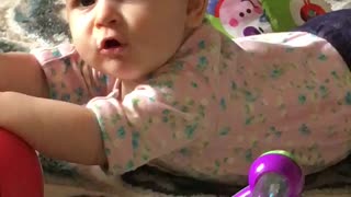 Dad asks baby if she's sick, baby gives hilarious response