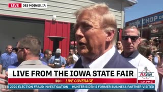 It's a beautiful day in Iowa President Donald J Trump says, There's a record crowd