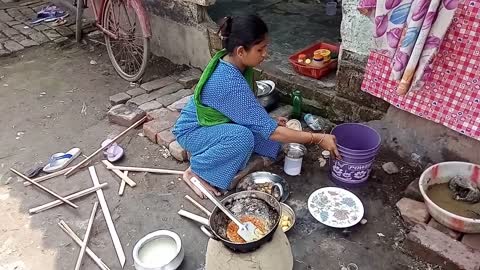 Rural area lifestyle of cooking