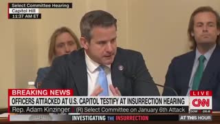 Adam Kinzinger LAUGHS Right Before Fake Crying at Jan 6 Hearing