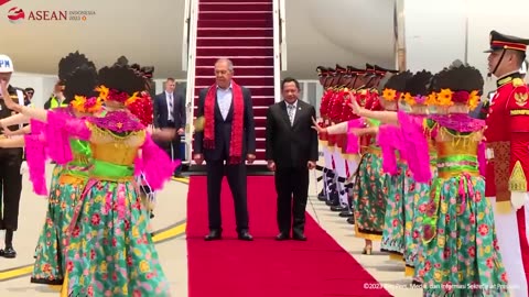 Arrival of Russian Foreign Minister Sergey Lavrov at Soekarno-Hatta International Airport