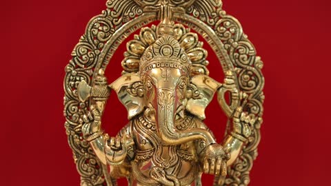 18" Brass Superfine Lord Ganesha with Diya | Handmade | Exotic India Art