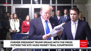 Trump Speaks With The Press After Michael Cohen Testifies In NYC Hush Money Trial