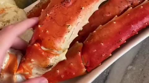 Steamed king crab legs are delicious