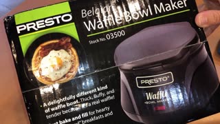 UnboXing Look at @ Presto 03500 Belgian Waffle Bowl Maker Black 9.3 x 8.25 x 5.25 inches