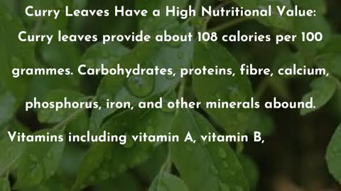Health benefits with curry leaves