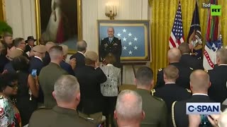 Biden walks out in middle of ceremony to honor veteran