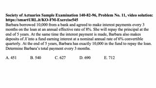 Exam FM exercise for June 11, 2022