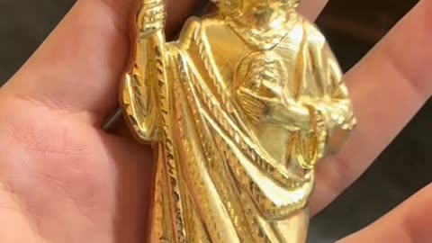 Real Gold 5 Inches San Judas Tadeo Pendant by Ijaz Jewelers