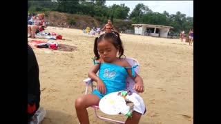 Little girl adorably tries to sleep sitting up