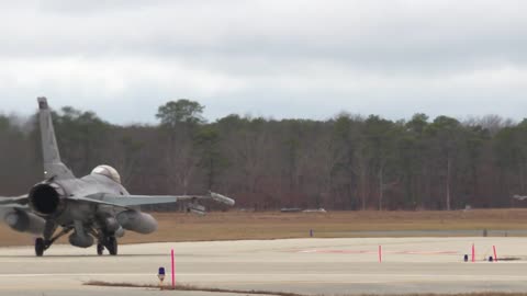 U.S. Air Force F-16C Taxi and Takeoff | New Jersey, Jan. 13, 2023.