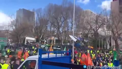 Thousands of farmers are protesting outside the EU building in Spain today.