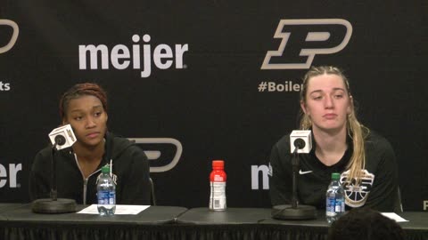 Purdue vs #16 IU Post-game Press Conference with WBB Players #2 Rashunda Jones & #34 Caitlyn Harper