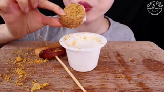 ASMR MUKBANG｜CHEESE BALL, CORN DOG, FRIES, CHEESE STICKS, MENBOSHA