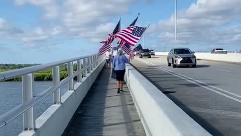 American Flag Walk Jan 8, 2022 - Vero Beach, FL - *We walk Barber Bridge every Saturday 10 am*