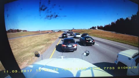 Car Spins Out of Control into Median