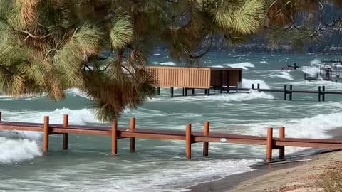 Windstorm Leads to Big Waves on Lake Tahoe