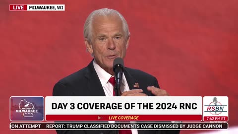 Peter Navarro Speaks at 2024 RNC in Milwaukee, WI - 7/17/2024