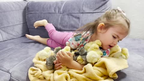 What_Does_a_Baby_Girl_do_When_Baby_Chicks_Want_to_Sleep