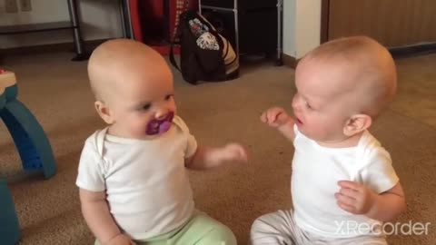 TWIN CUTE BABY FIGHTS and crying