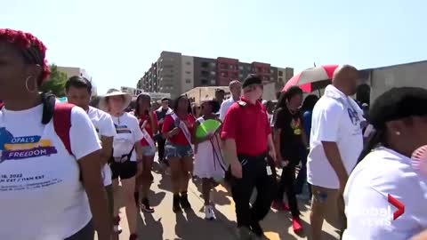 Juneteenth commemorated across Texas cities with symbolic walks and celebrations